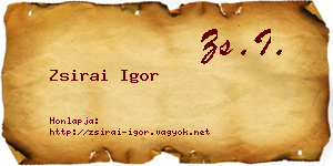 Zsirai Igor névjegykártya